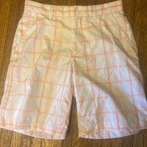 GREG NORMAN for TASSO ELBA RapiDry Khaki Plaid shorts sz 30